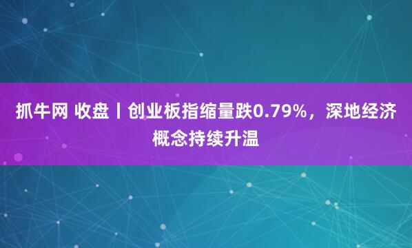 抓牛网 收盘丨创业板指缩量跌0.79%，深地经济概念持续升温